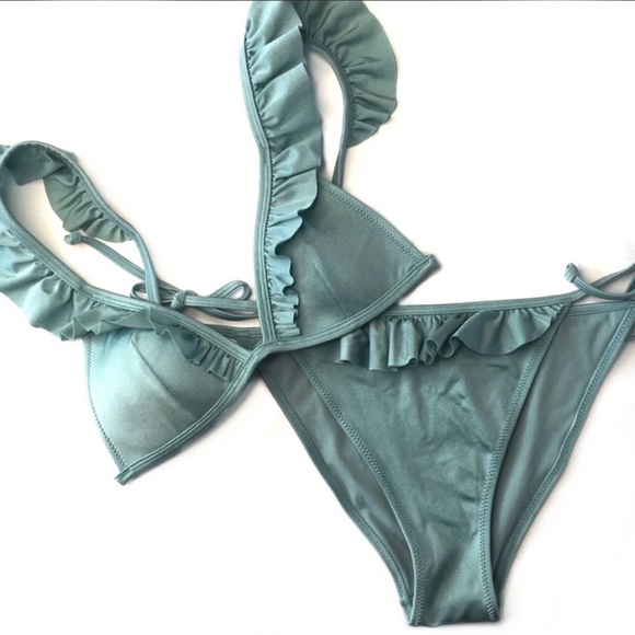 H&M Other - {H&M} Blue Ruffle Bikini Sz 4/6